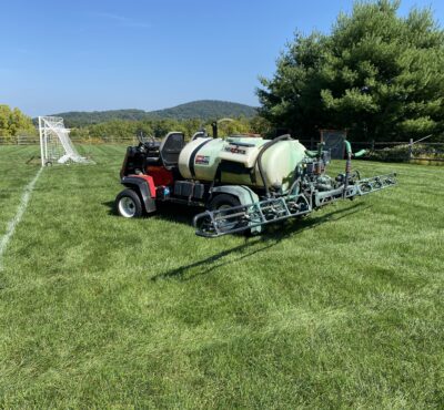 Machine on soccer field
